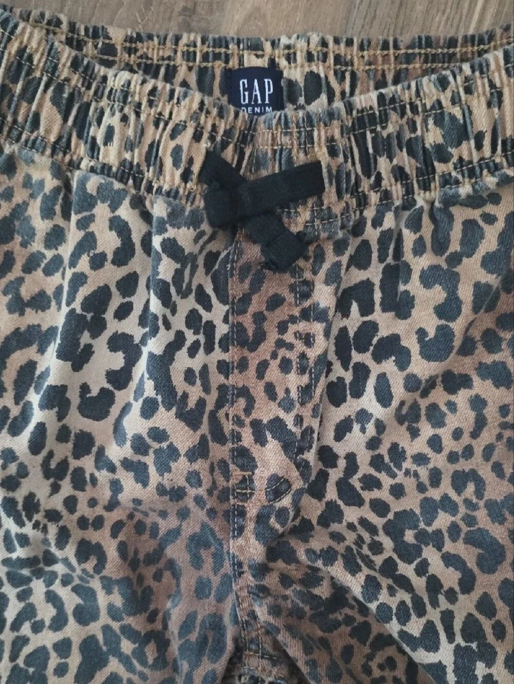 GAP Leopard Print Wide Leg Jeans - Brown and Black